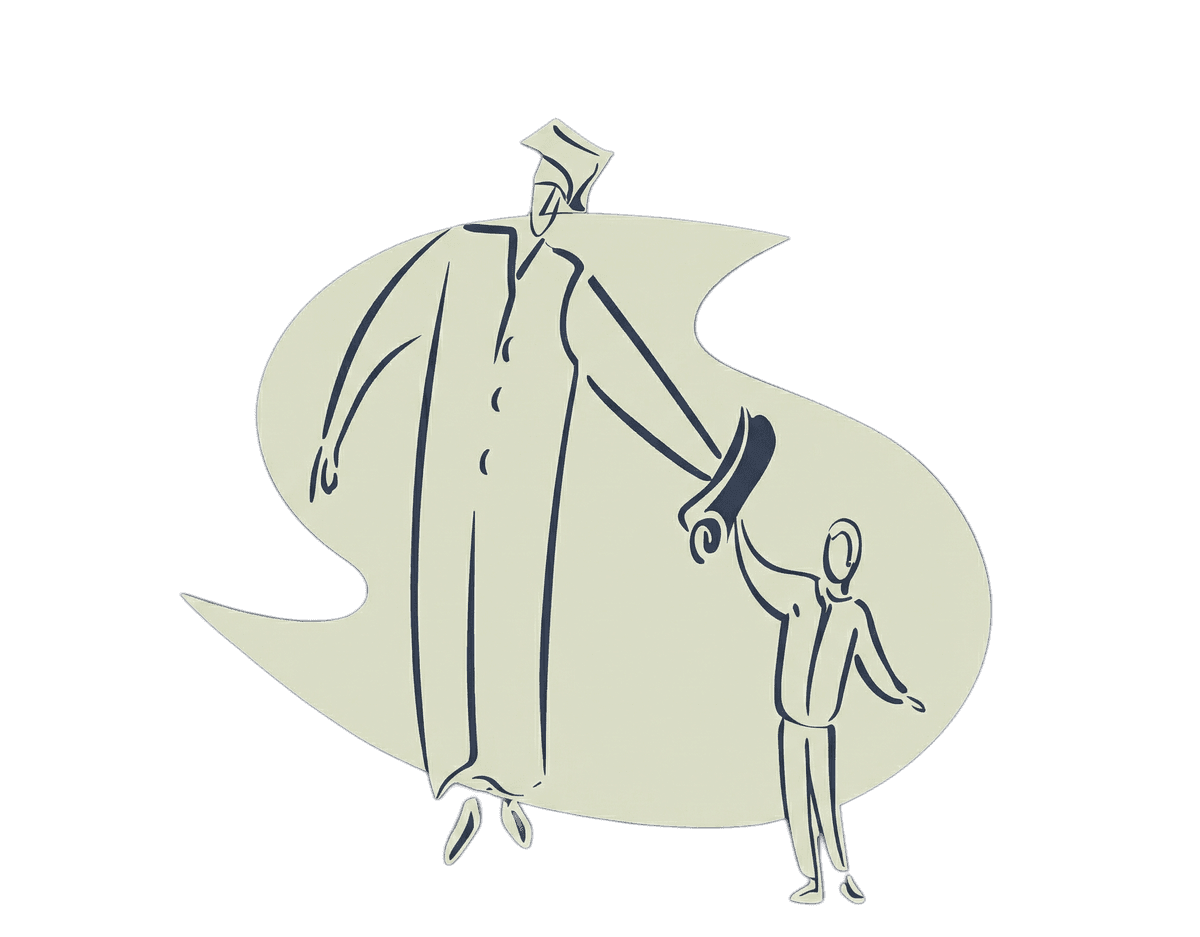 Montessori teacher and child illustration